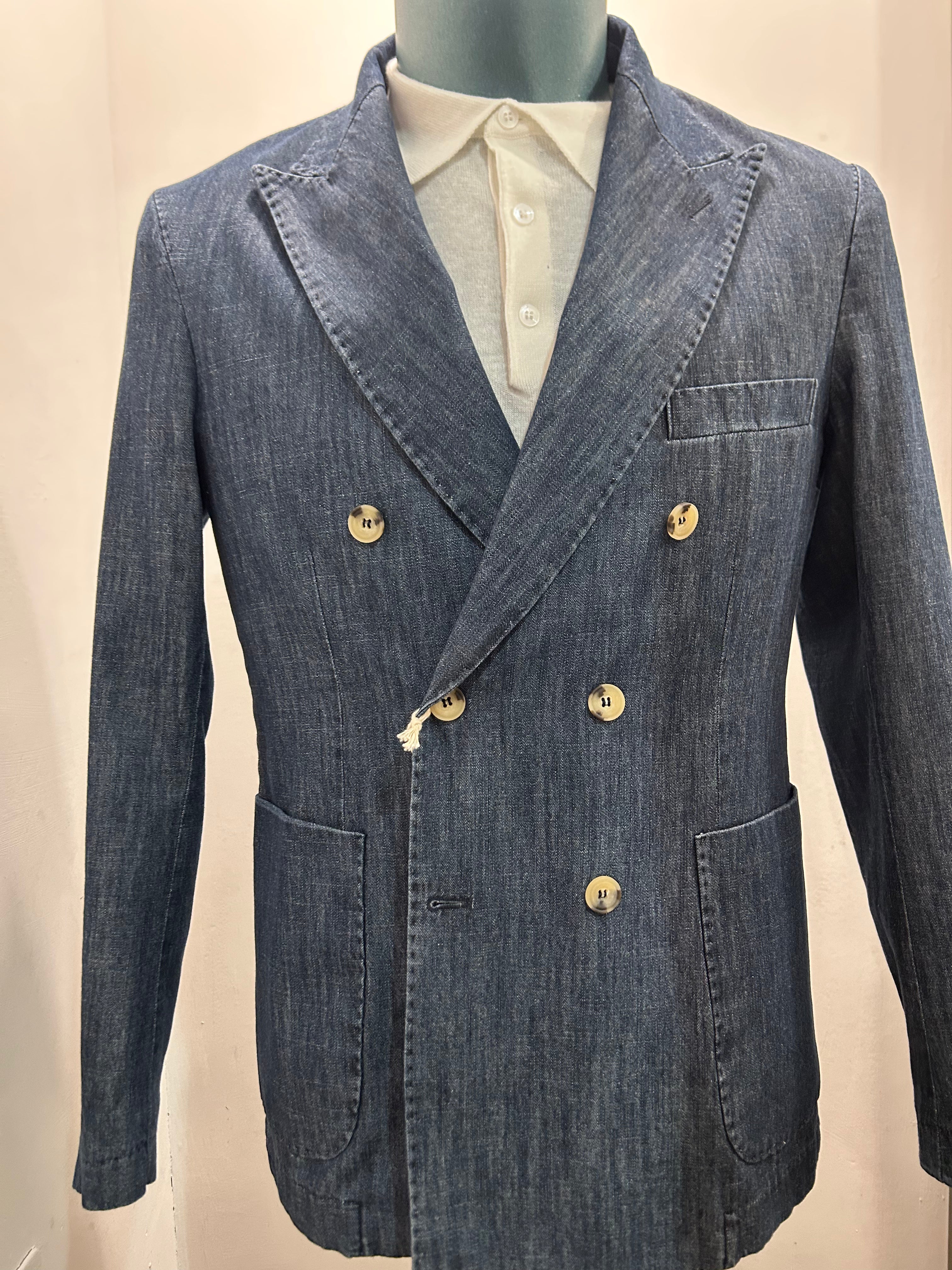 AG TREND GIACCA LIGHT DENIM DOPPIOPETTO 100% MADE IN ITALY GD40 P616 43