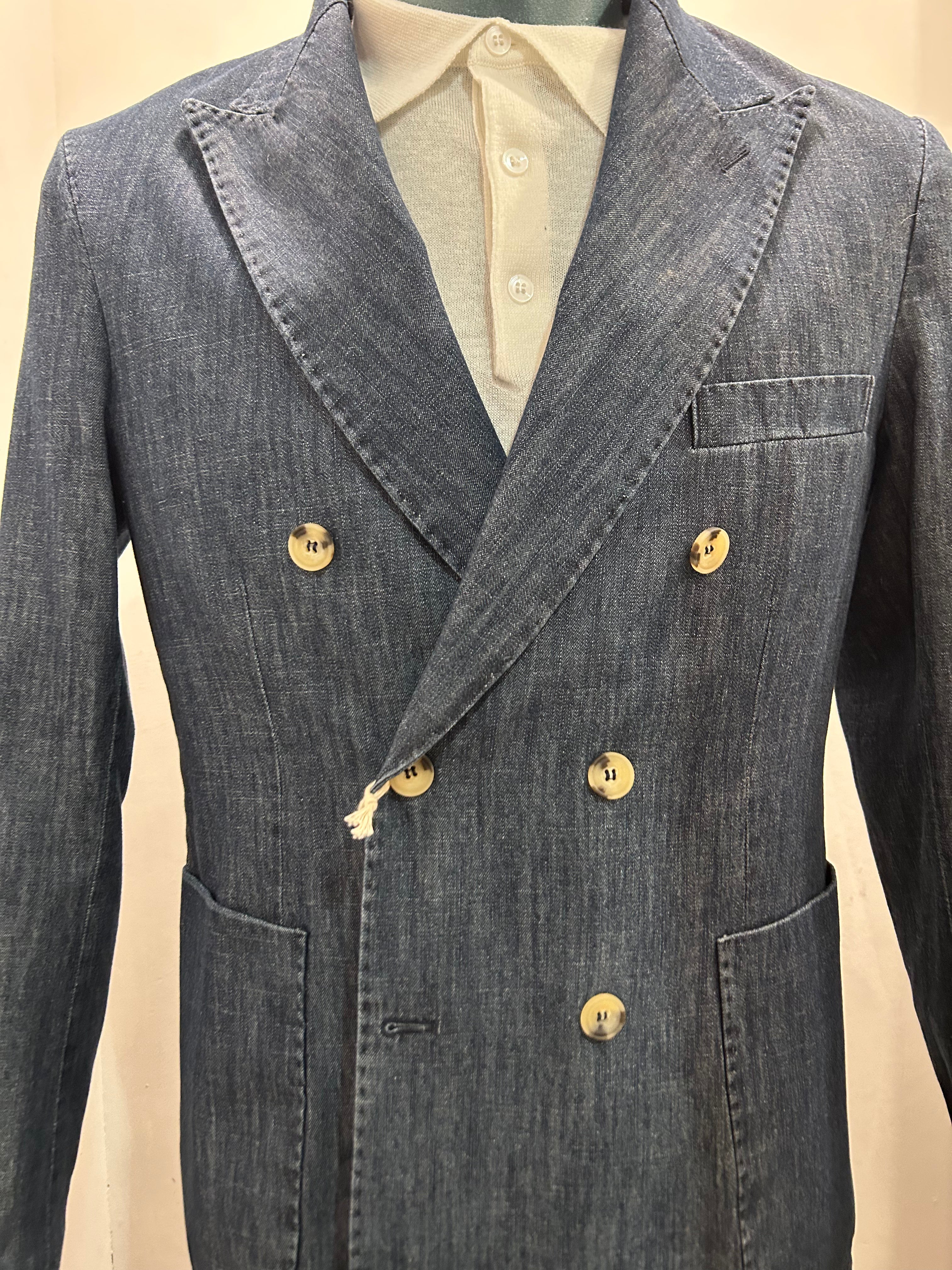 AG TREND GIACCA LIGHT DENIM DOPPIOPETTO 100% MADE IN ITALY GD40 P616 43