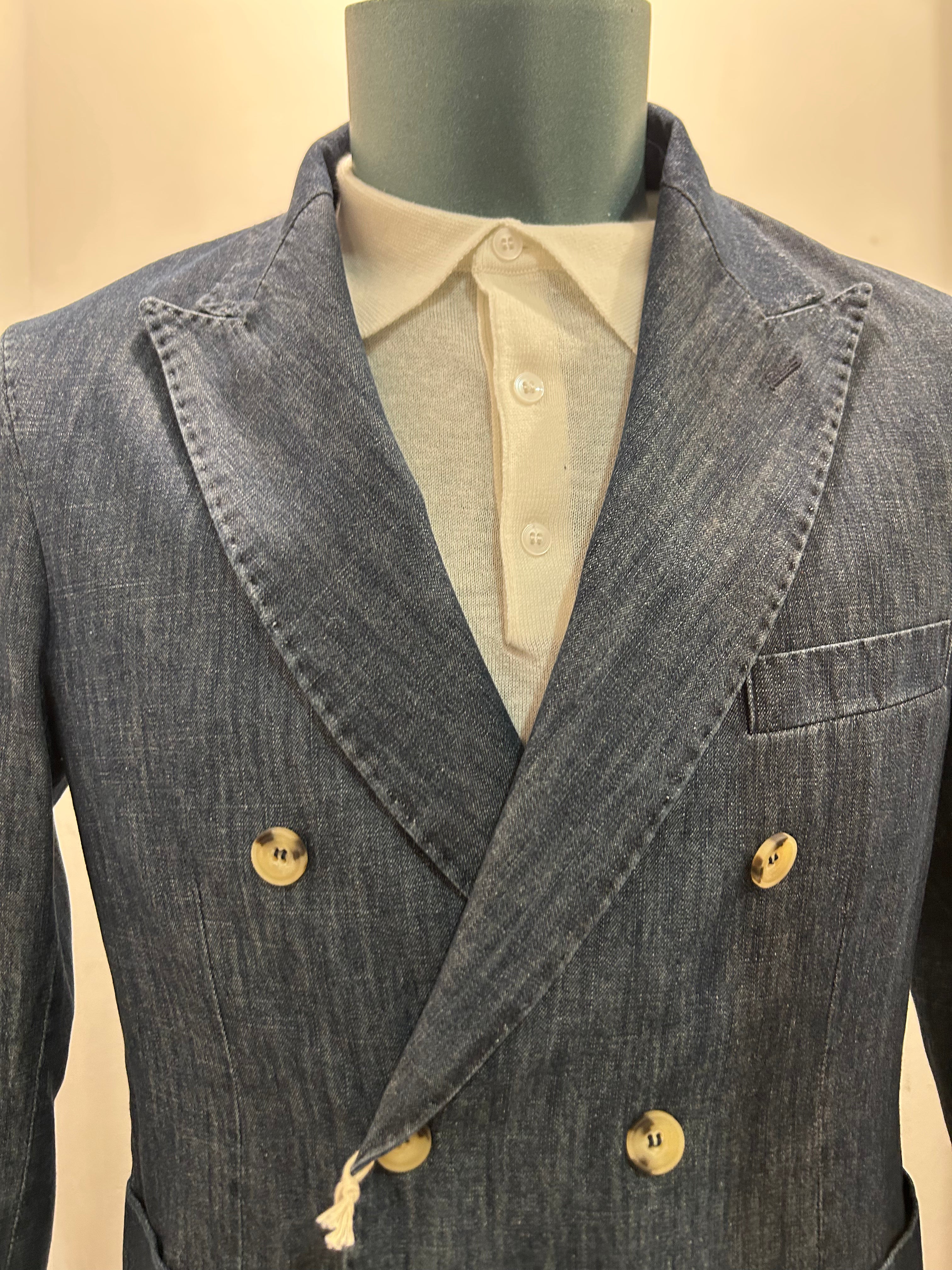 AG TREND GIACCA LIGHT DENIM DOPPIOPETTO 100% MADE IN ITALY GD40 P616 43