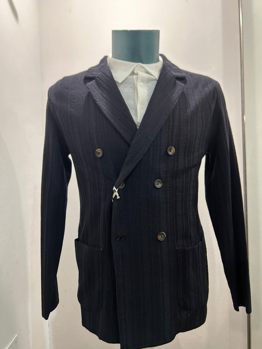 AG TREND GIACCA DOPPIOPETTO IN COTONE COLORE BLUE 100% MADE IN ITALIA GM11 COT8 43