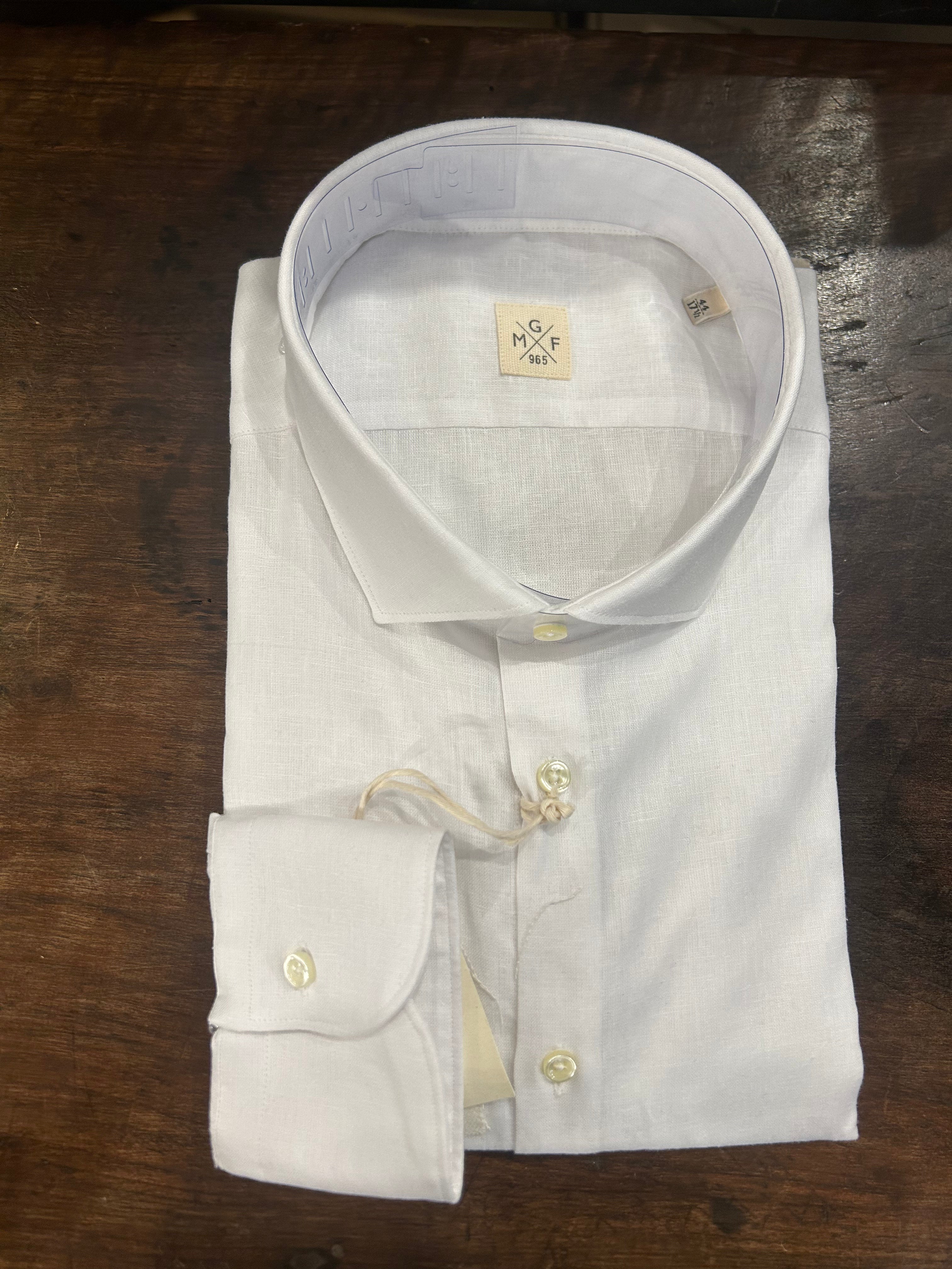 GMF CAMICIA FIT REGOLARE COLLO FRANCESE 961250/01 COLORE BIANCO 100% MADE IN ITALY
