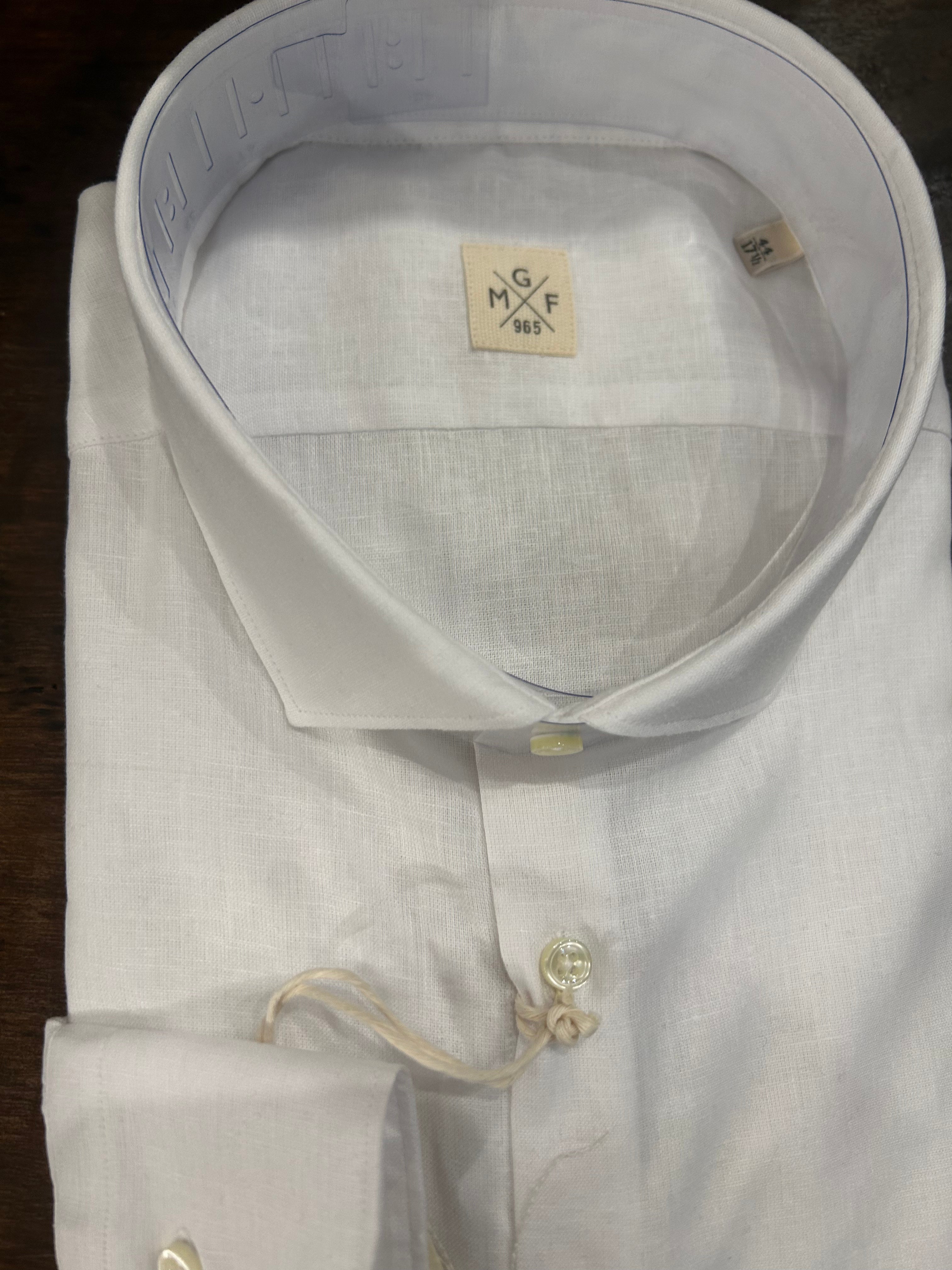 GMF CAMICIA FIT REGOLARE COLLO FRANCESE 961250/01 COLORE BIANCO 100% MADE IN ITALY