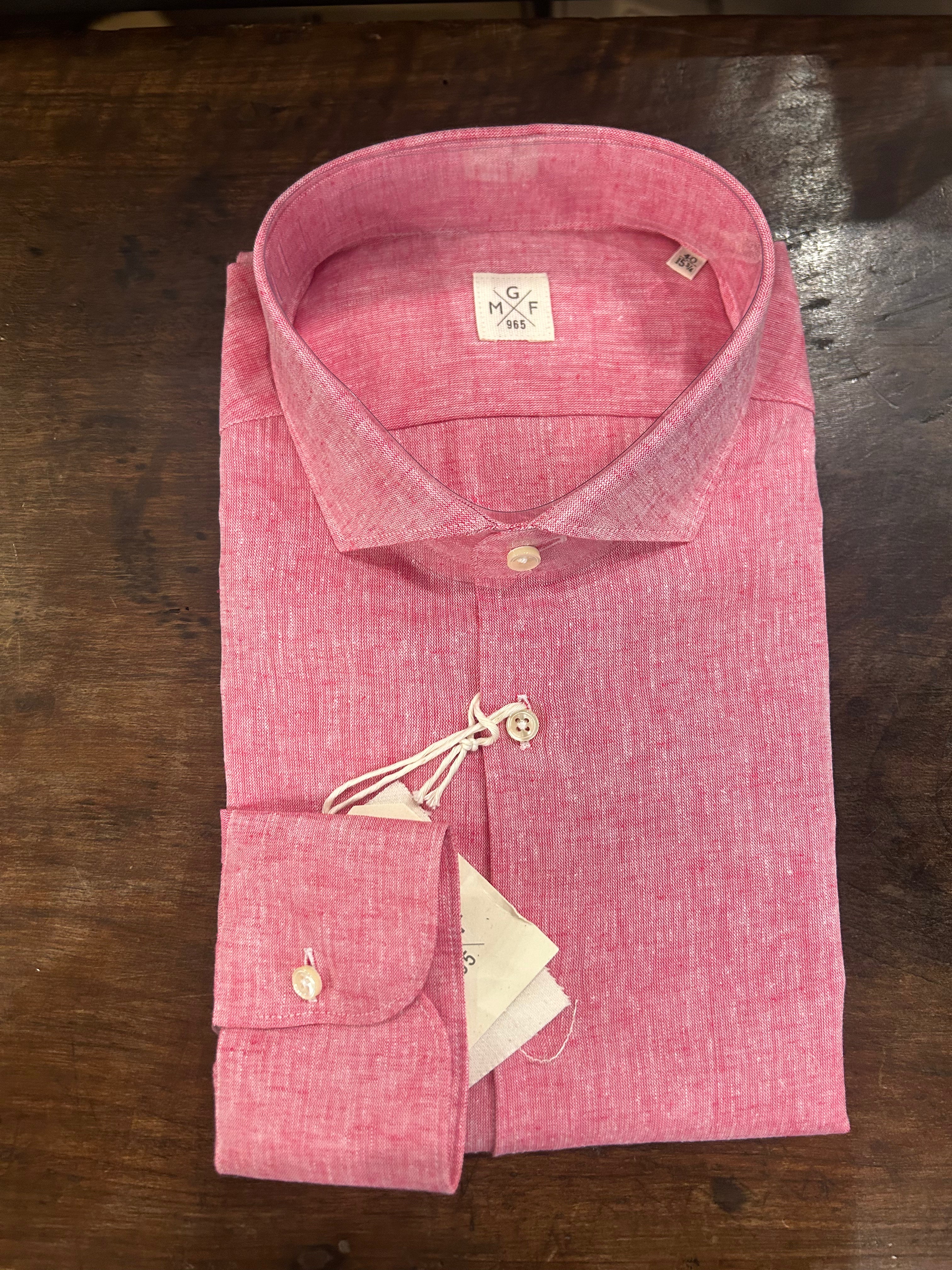 GMF CAMICIA FIT REGOLARE 100% LINO COLLO FRANCESE 961301/23 100% MADE IN ITALY