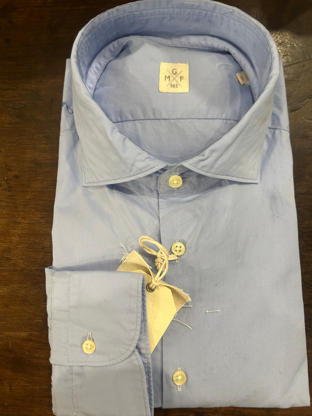 GMF CAMICIA FIT REGOLARE COLORE CELESTE COLLO FRANCESE 100% COTONE 952800/02 MADE IN ITALY