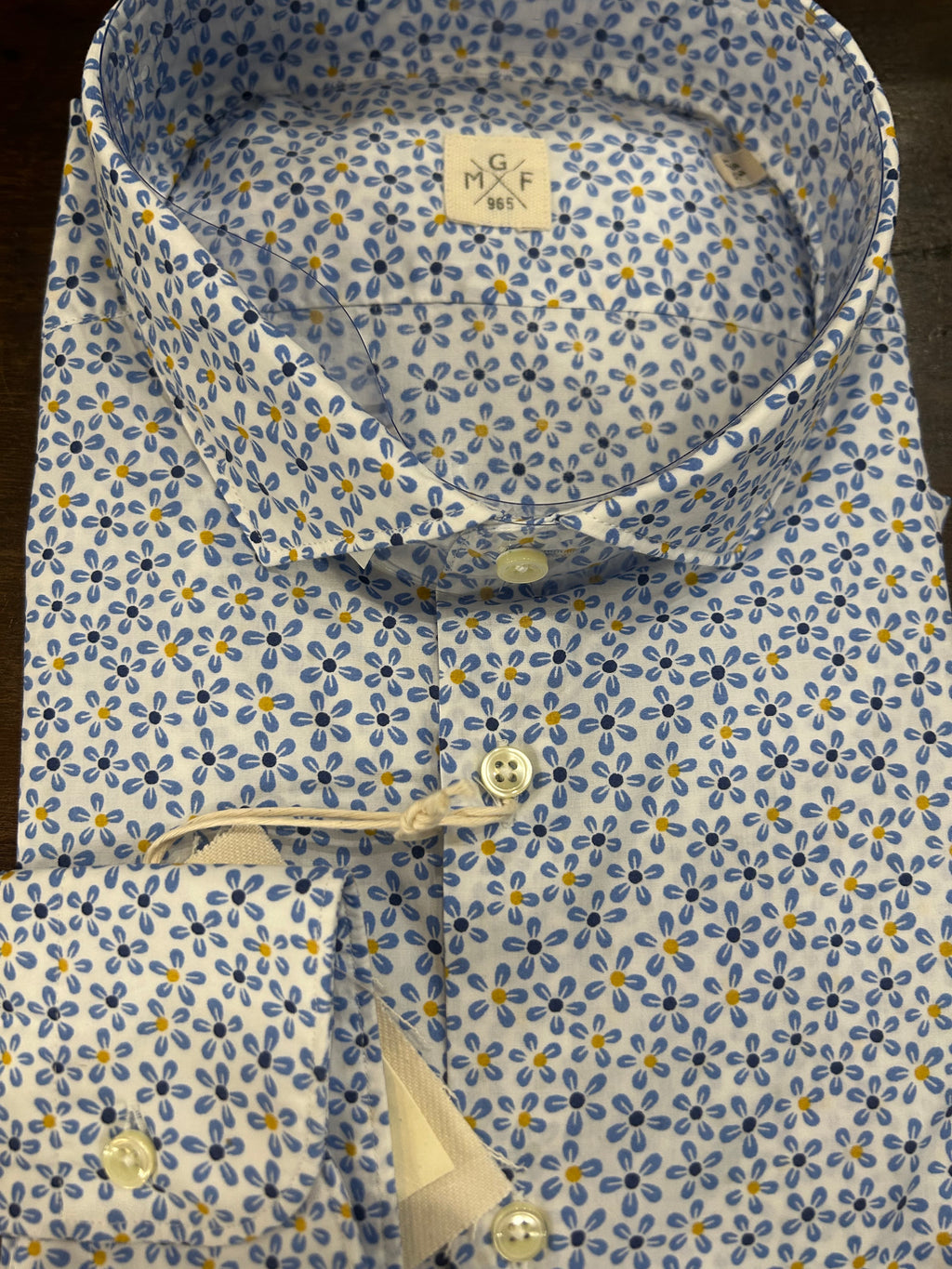 GMF CAMICIA FIT REGOLARE CON GRAFICA FLOREALE 100% COTONE COLLO FRANCESE 961276/01 MADE IN ITALY