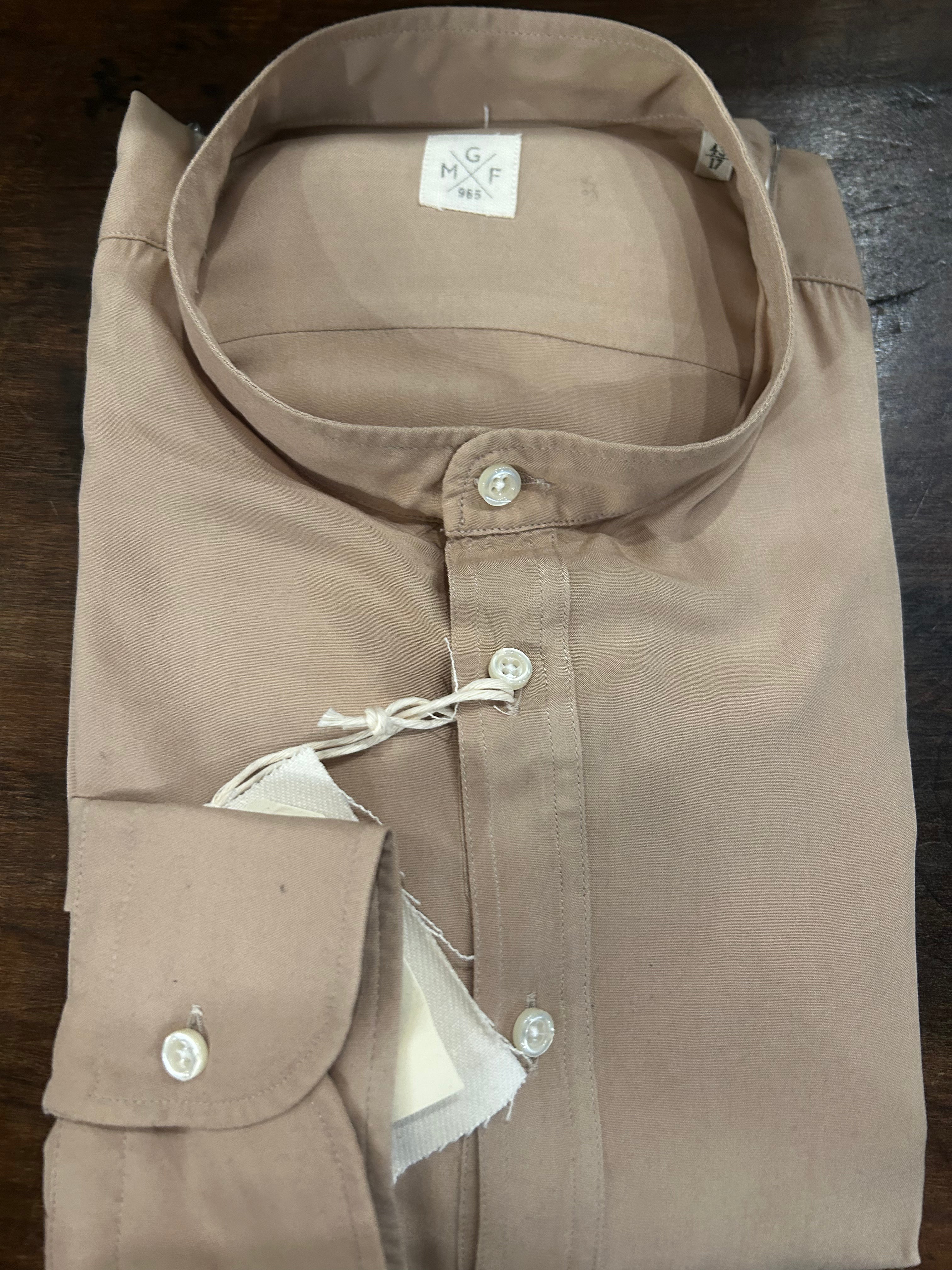 GMF CAMICIA/POLO FIT REGOLARE COLORE BEIGE CON 4 BOTTONI 100% VISCOSA MADE IN ITALY 961119/04