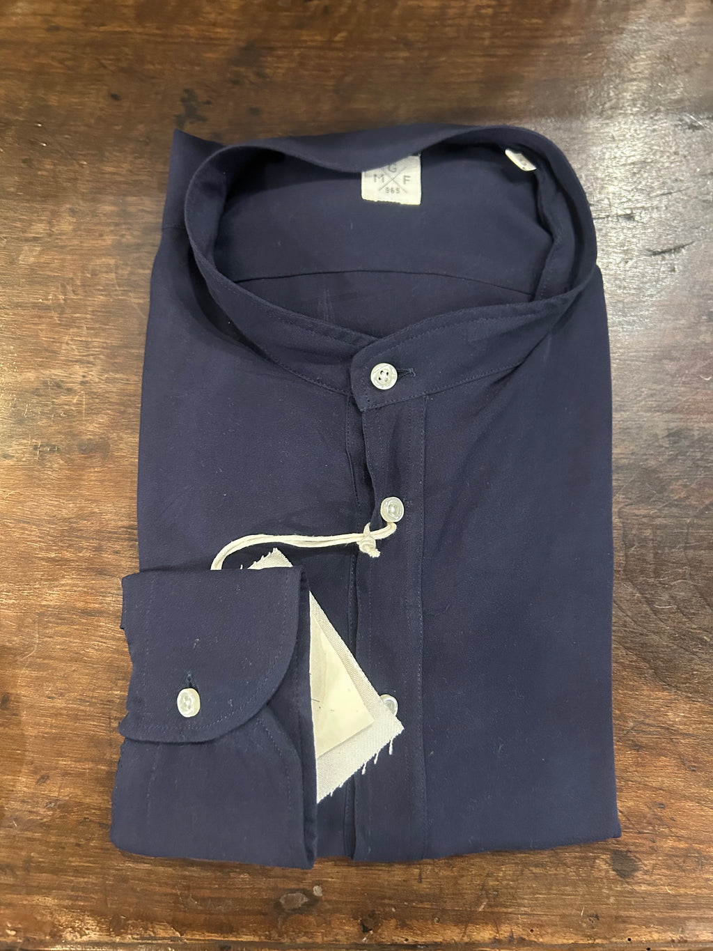 GMF CAMICIA/POLO FIT REGOLARE COLORE NAVY CON 4 BOTTONI 100% VISCOSA MADE IN ITALY 961119/15