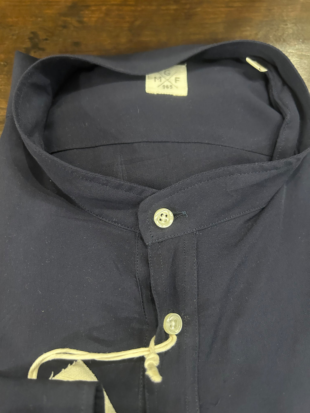 GMF CAMICIA/POLO FIT REGOLARE COLORE NAVY CON 4 BOTTONI 100% VISCOSA MADE IN ITALY 961119/15