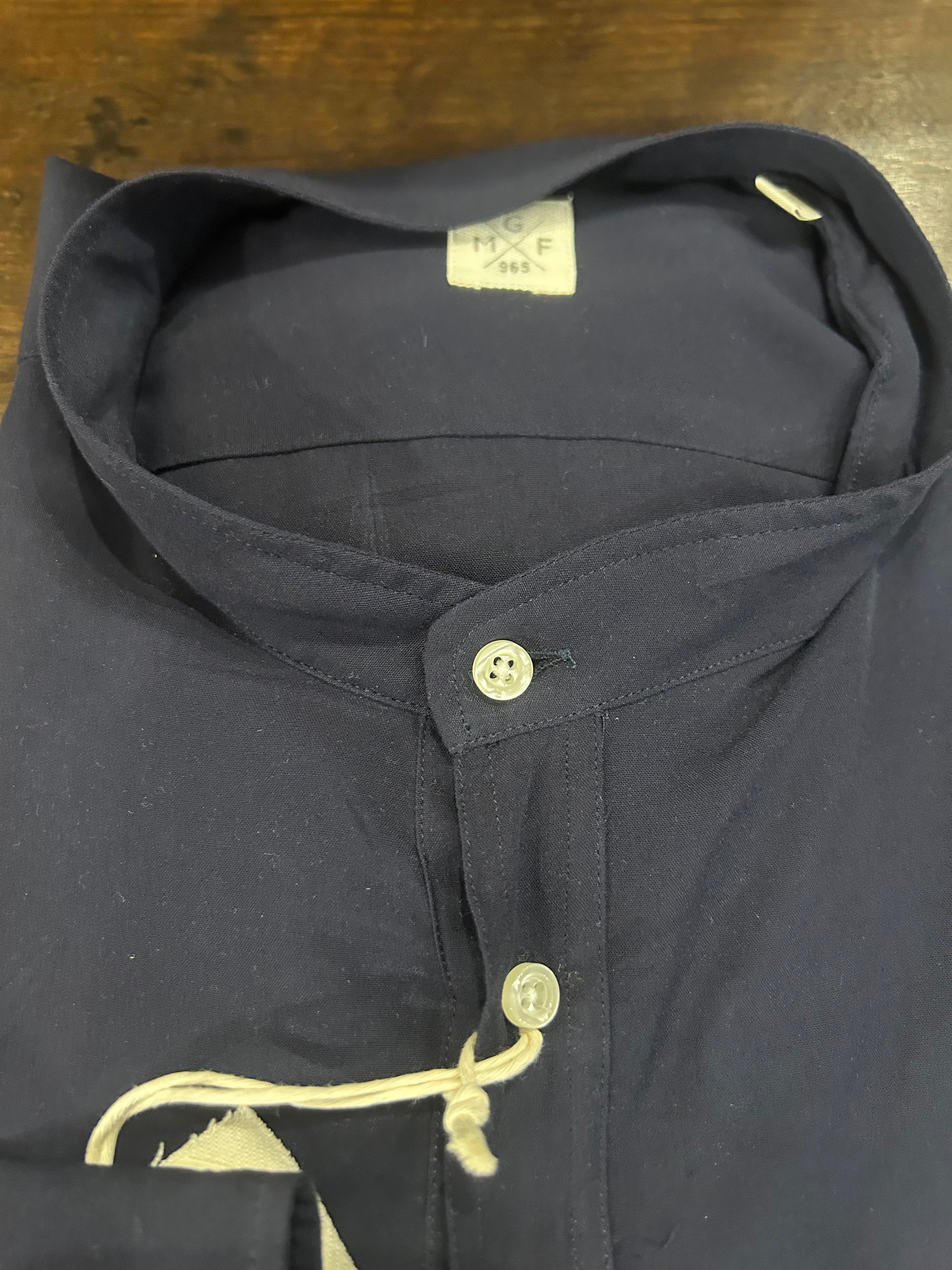GMF CAMICIA/POLO FIT REGOLARE COLORE NAVY CON 4 BOTTONI 100% VISCOSA MADE IN ITALY 961119/15