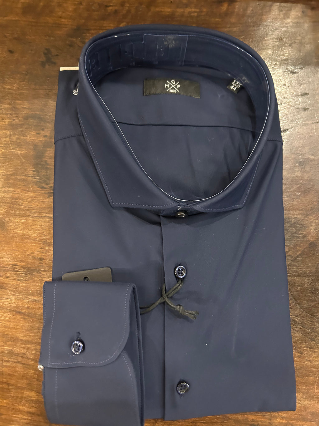 GMF CAMICIA FIT REGOLARE NO STIRO STRETCH CON COLLO FRANCESE COLORE BLUE NYLON E SPANDEX 961930/03