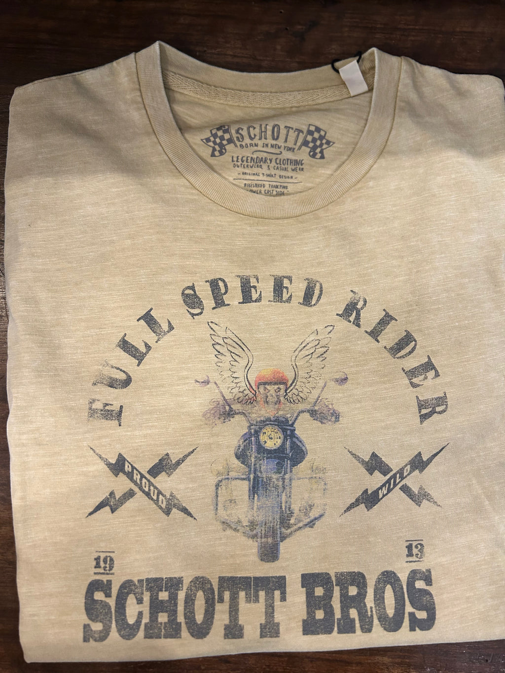 SCHOTT T-SHIRT VESTIBILITA’ REGOLARE 100% COTONE BEIGE