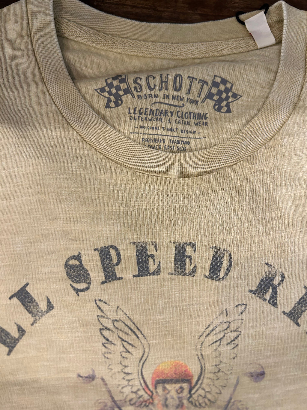 SCHOTT T-SHIRT VESTIBILITA’ REGOLARE 100% COTONE BEIGE