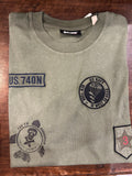 SCHOTT T-SHIRT COLORE VERDE MILITARE CON PATCH VESTIBILITA’ REGOLARE 100% COTONE