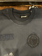 SCHOTT T-SHIRT COLORE NAVY CON PATCH VESTIBILITA’ REGOLARE 100% COTONE
