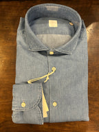 GMF CAMICIA FIT REGOLARE IN CHAMBRAY CON COLLO FRANCESE MADE IN ITALY