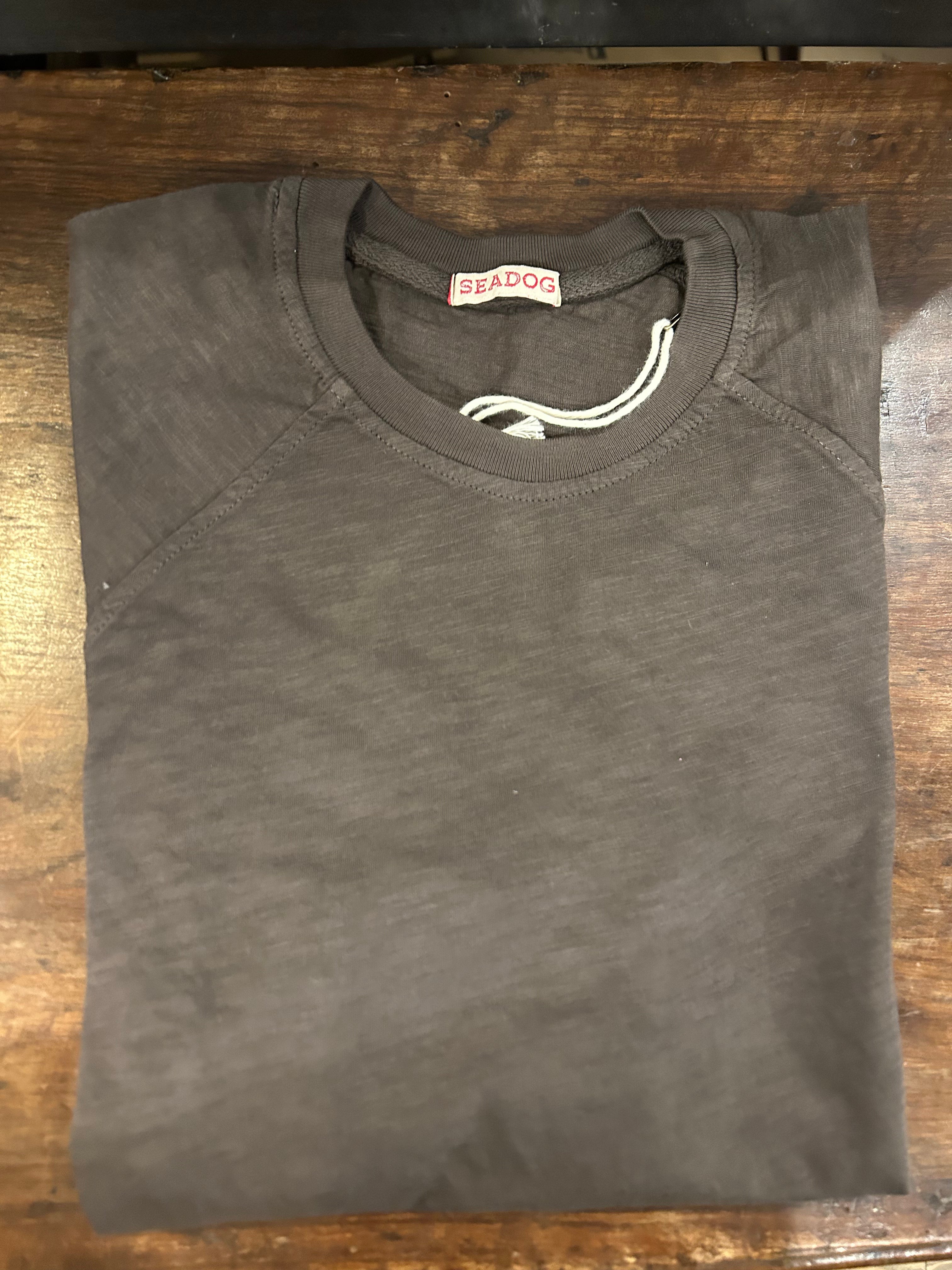 SEADOG T-SHIRT RAGLAN MANICA CORTA COLORE TESTA DI MORO 100% COTONE FIAMMATO MADE IN ITALY