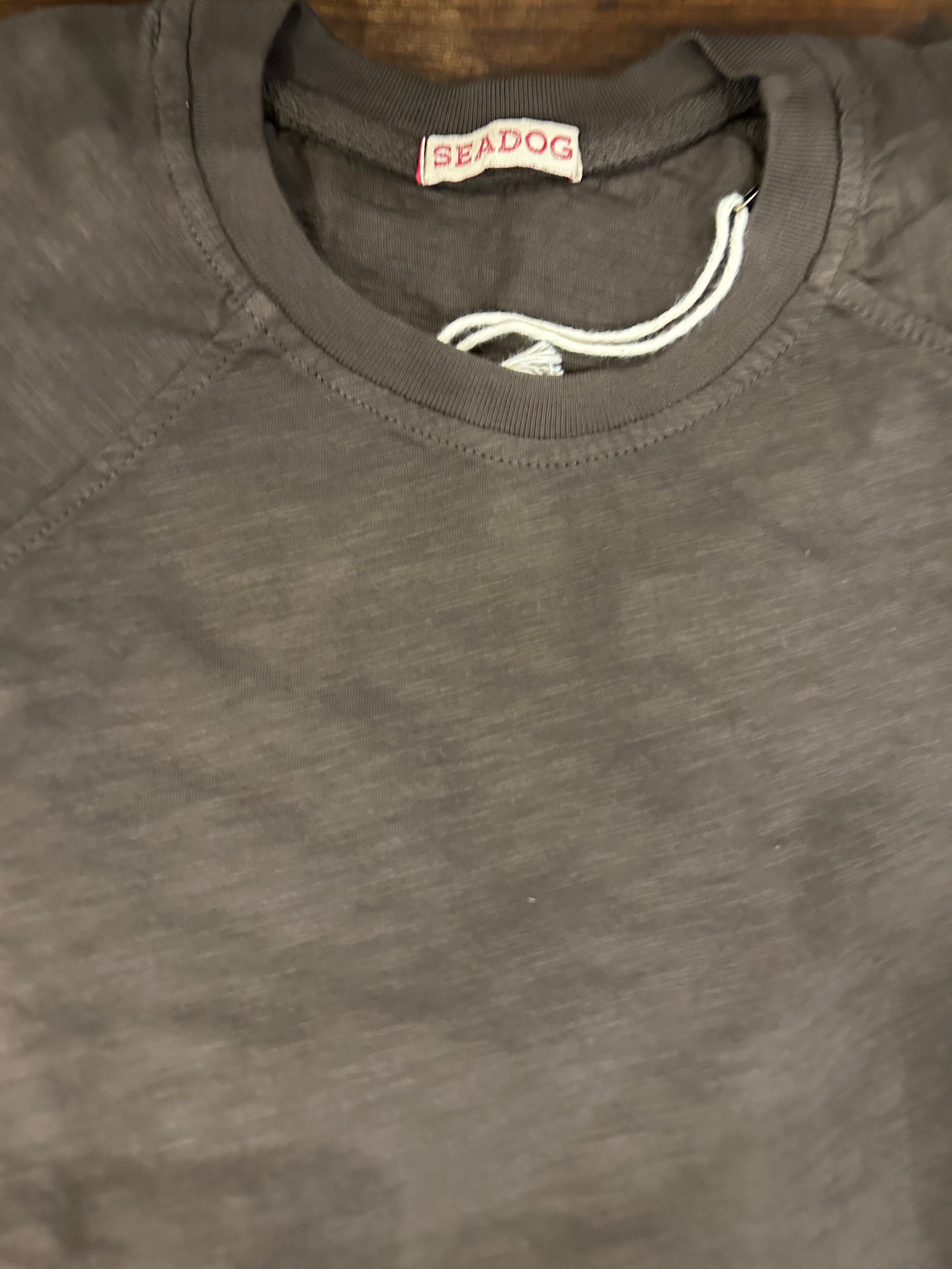SEADOG T-SHIRT RAGLAN MANICA CORTA COLORE TESTA DI MORO 100% COTONE FIAMMATO MADE IN ITALY