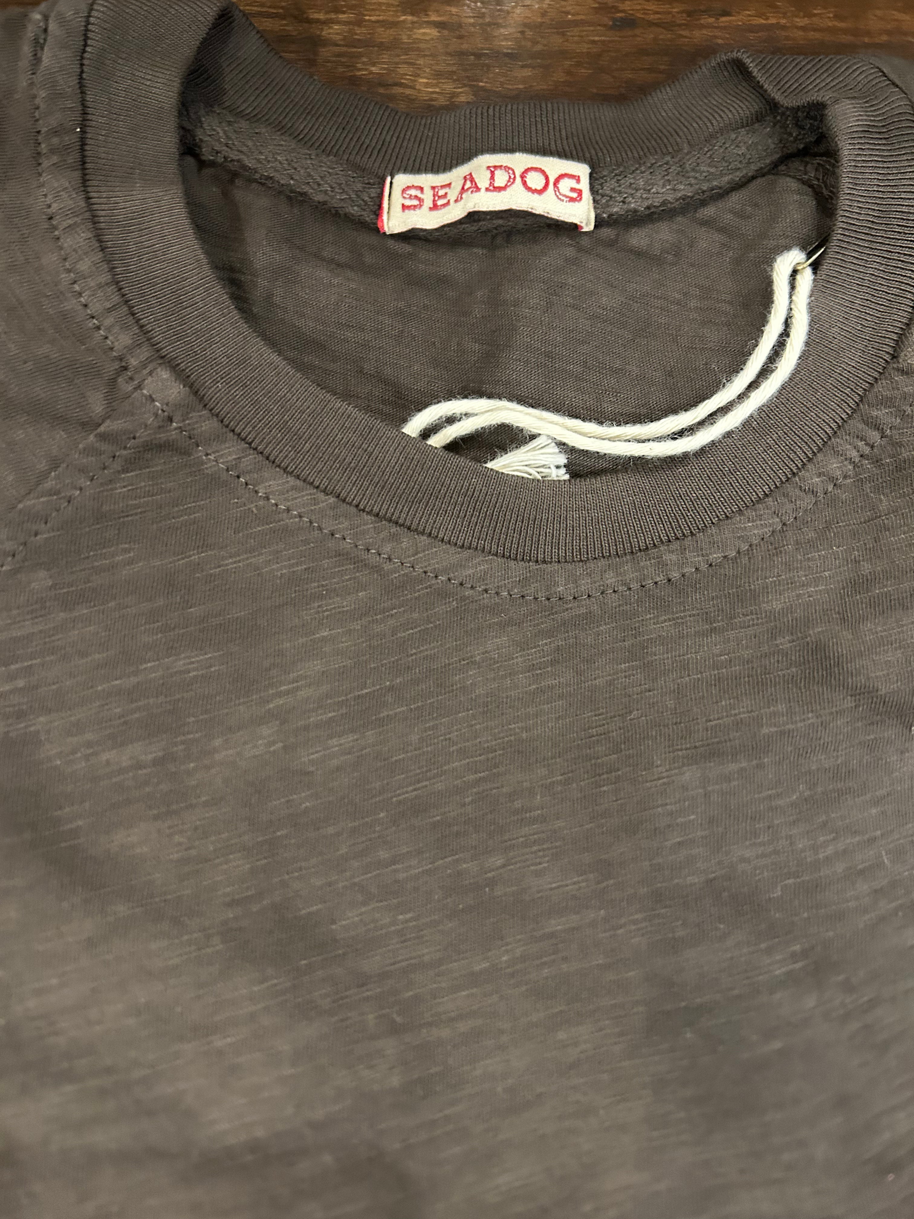 SEADOG T-SHIRT RAGLAN MANICA CORTA COLORE TESTA DI MORO 100% COTONE FIAMMATO MADE IN ITALY