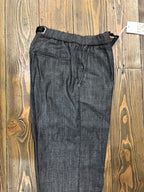 WHITE SAND PANTALONI IN CHAMBRAY DENIM NERO MADE IN ITALY