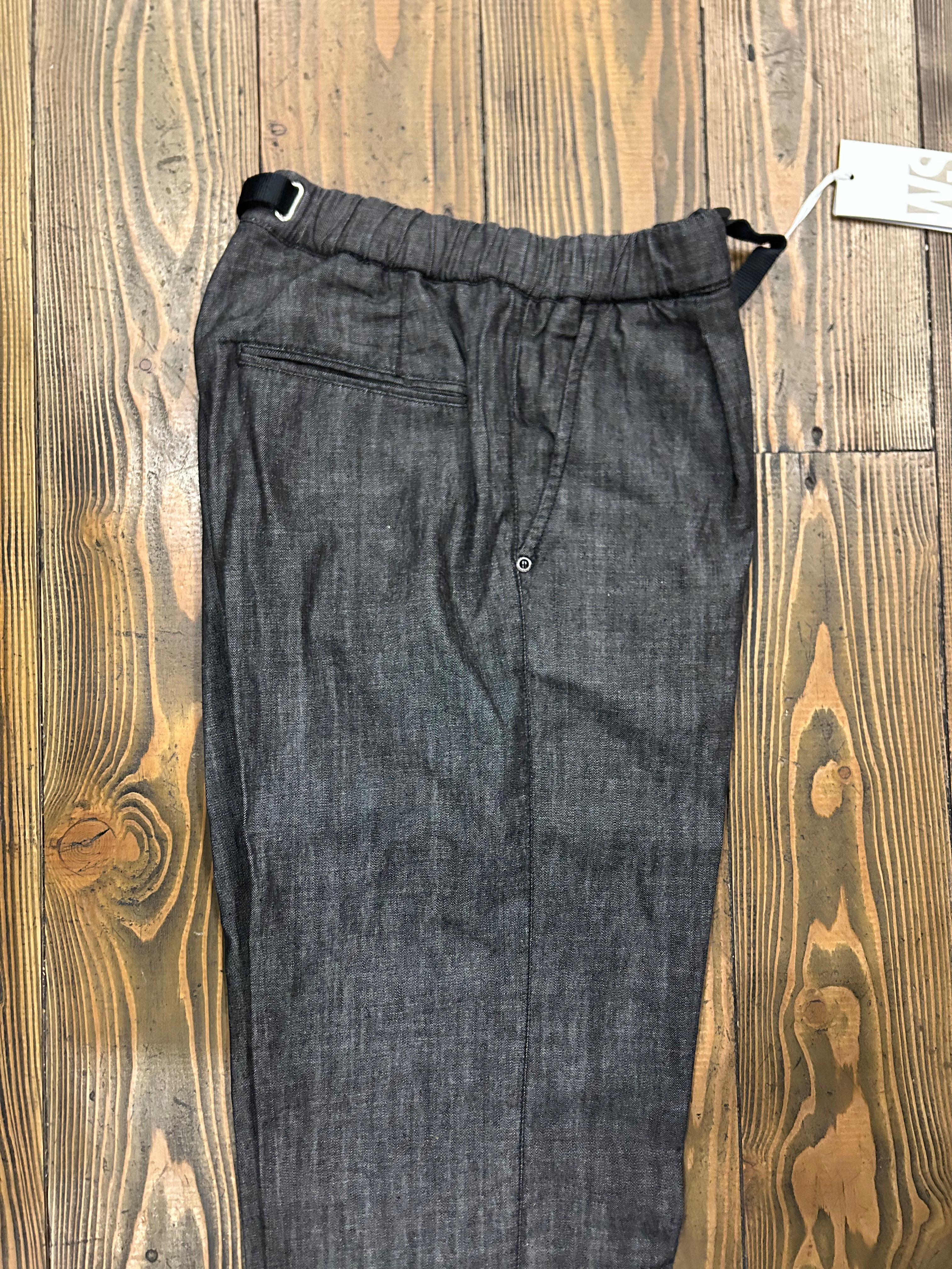 WHITE SAND PANTALONI IN CHAMBRAY DENIM NERO MADE IN ITALY
