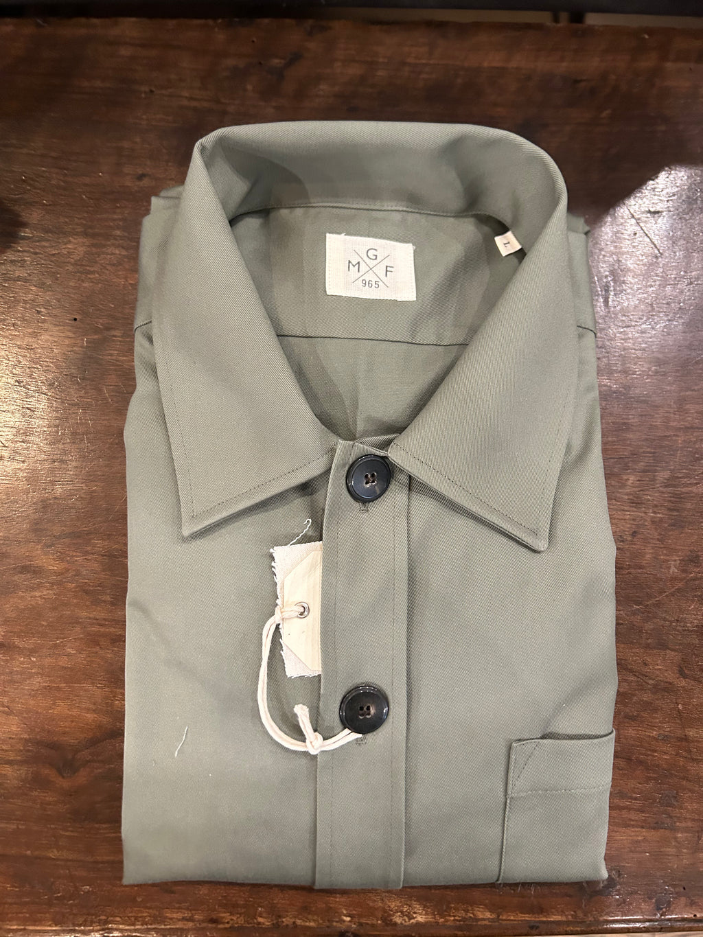GMF GIACCA/ CAMICIA COLORE VERDE MILITARE 100% COTONE MADE IN ITALY 961800/04