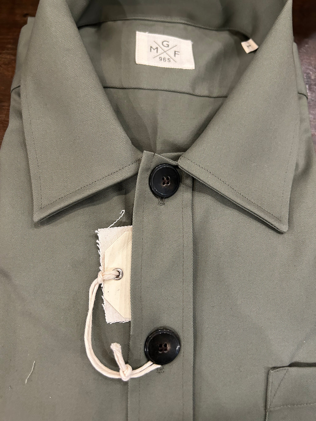 GMF GIACCA/ CAMICIA COLORE VERDE MILITARE 100% COTONE MADE IN ITALY 961800/04
