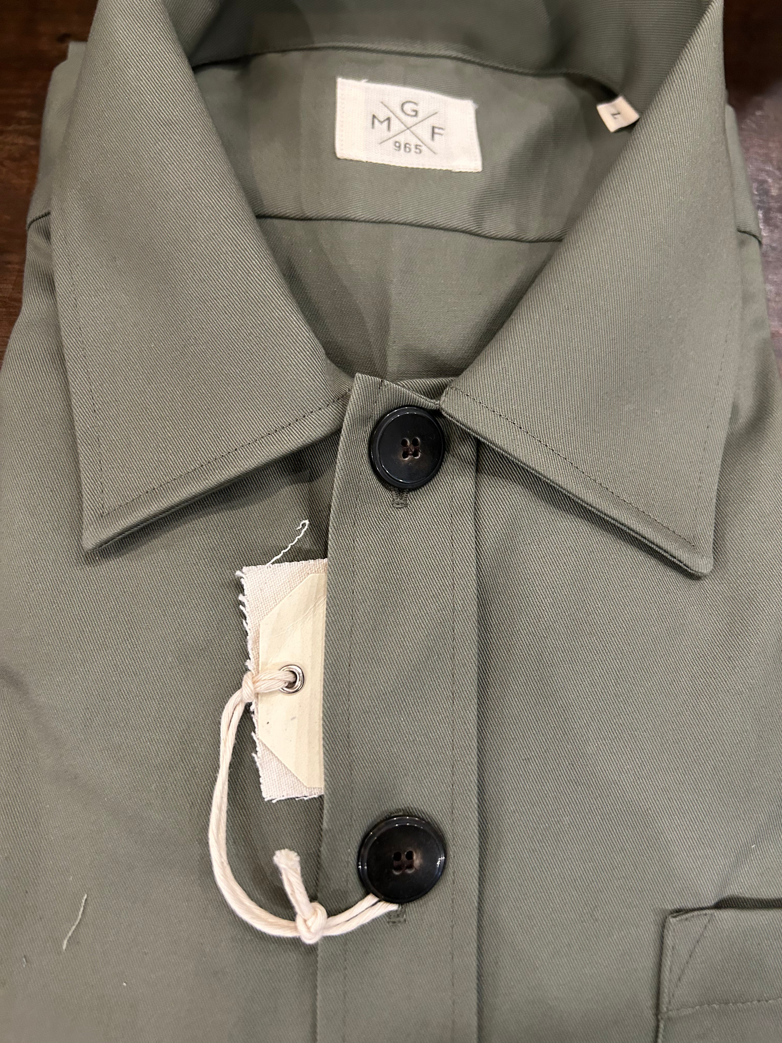 GMF GIACCA/ CAMICIA COLORE VERDE MILITARE 100% COTONE MADE IN ITALY 961800/04