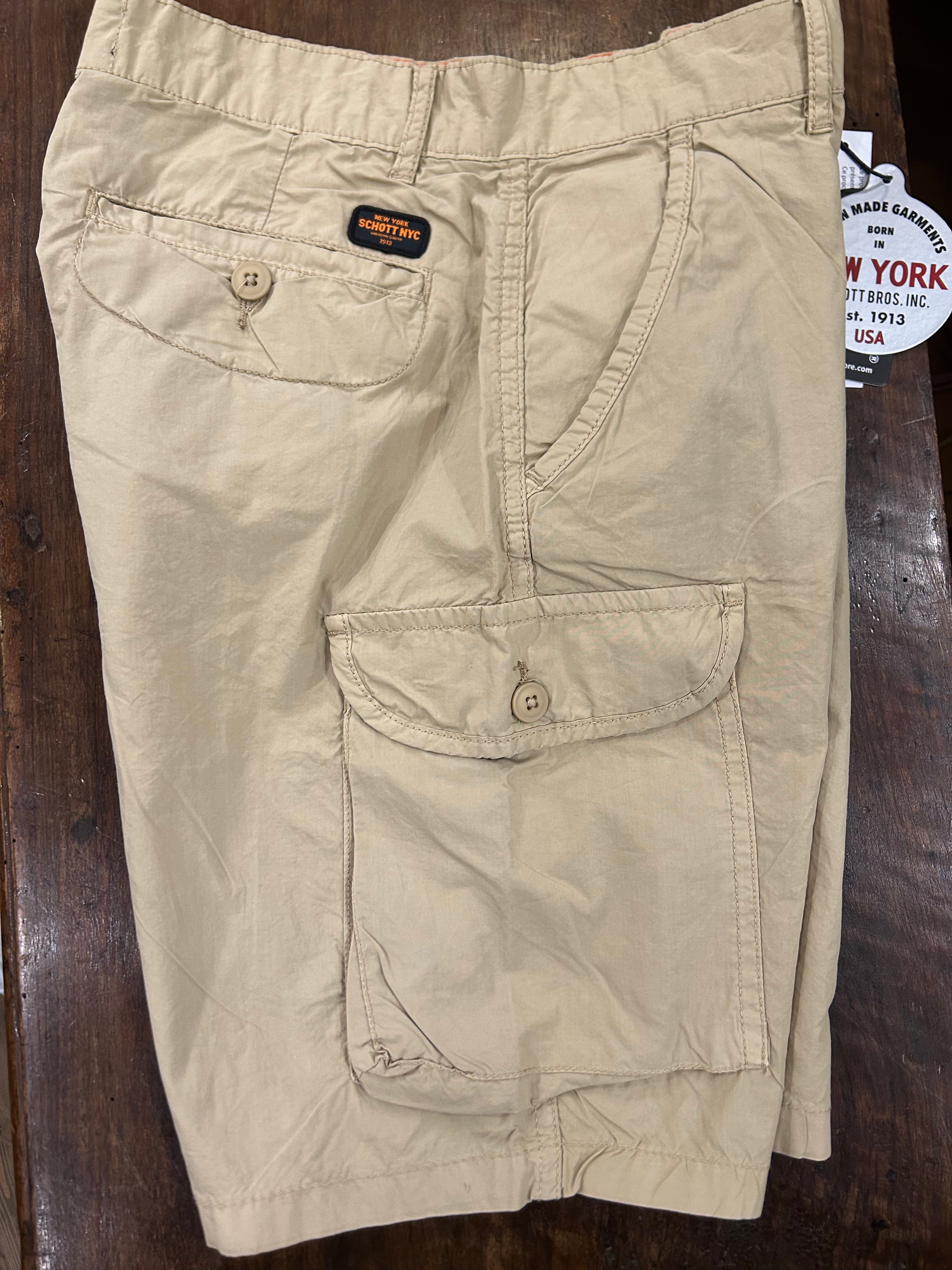 SCHOTT  N.Y.C. BERMUDA CARGO BEIGE REGULAR FIT 100% COTONE