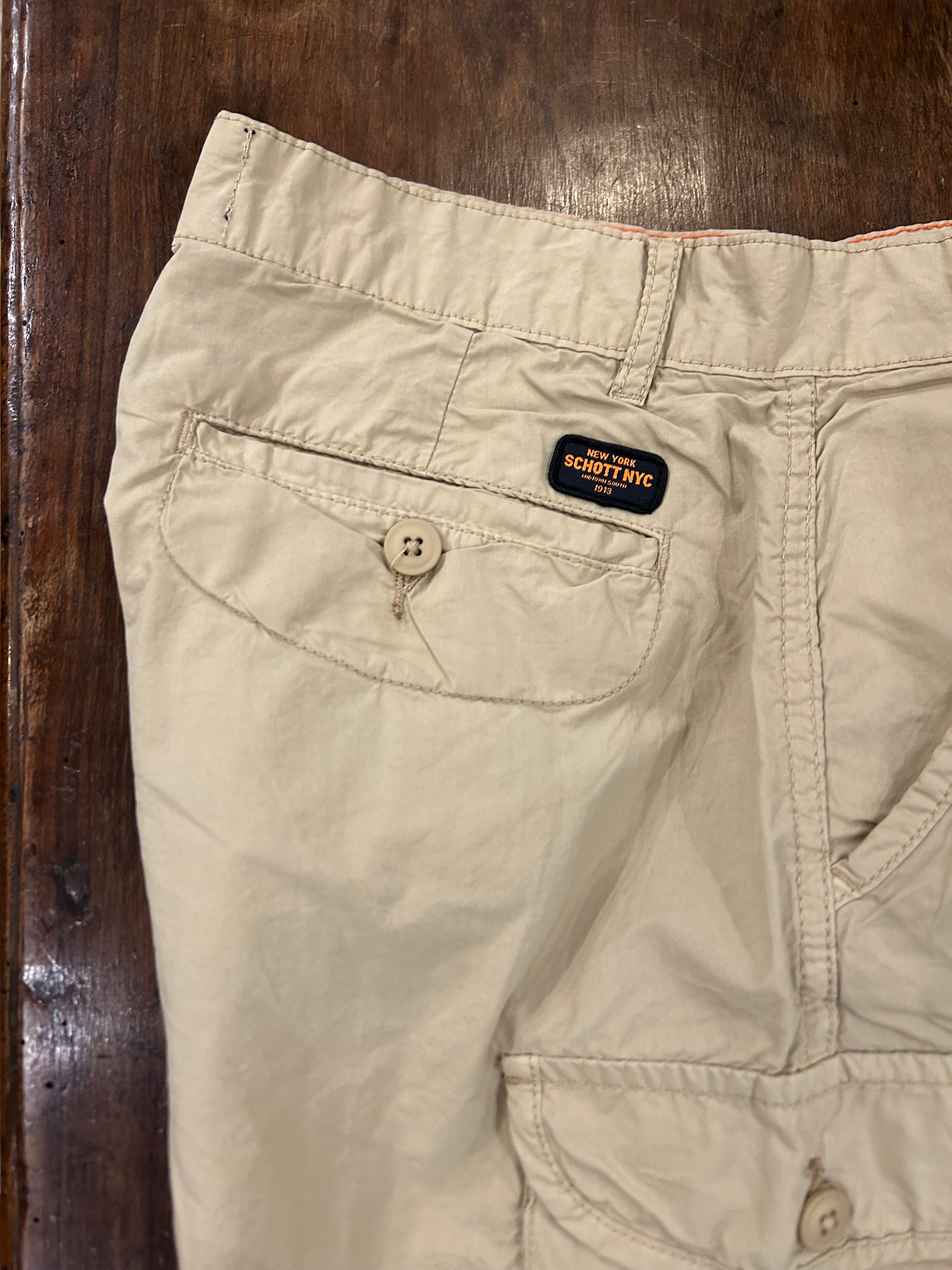 SCHOTT  N.Y.C. BERMUDA CARGO BEIGE REGULAR FIT 100% COTONE