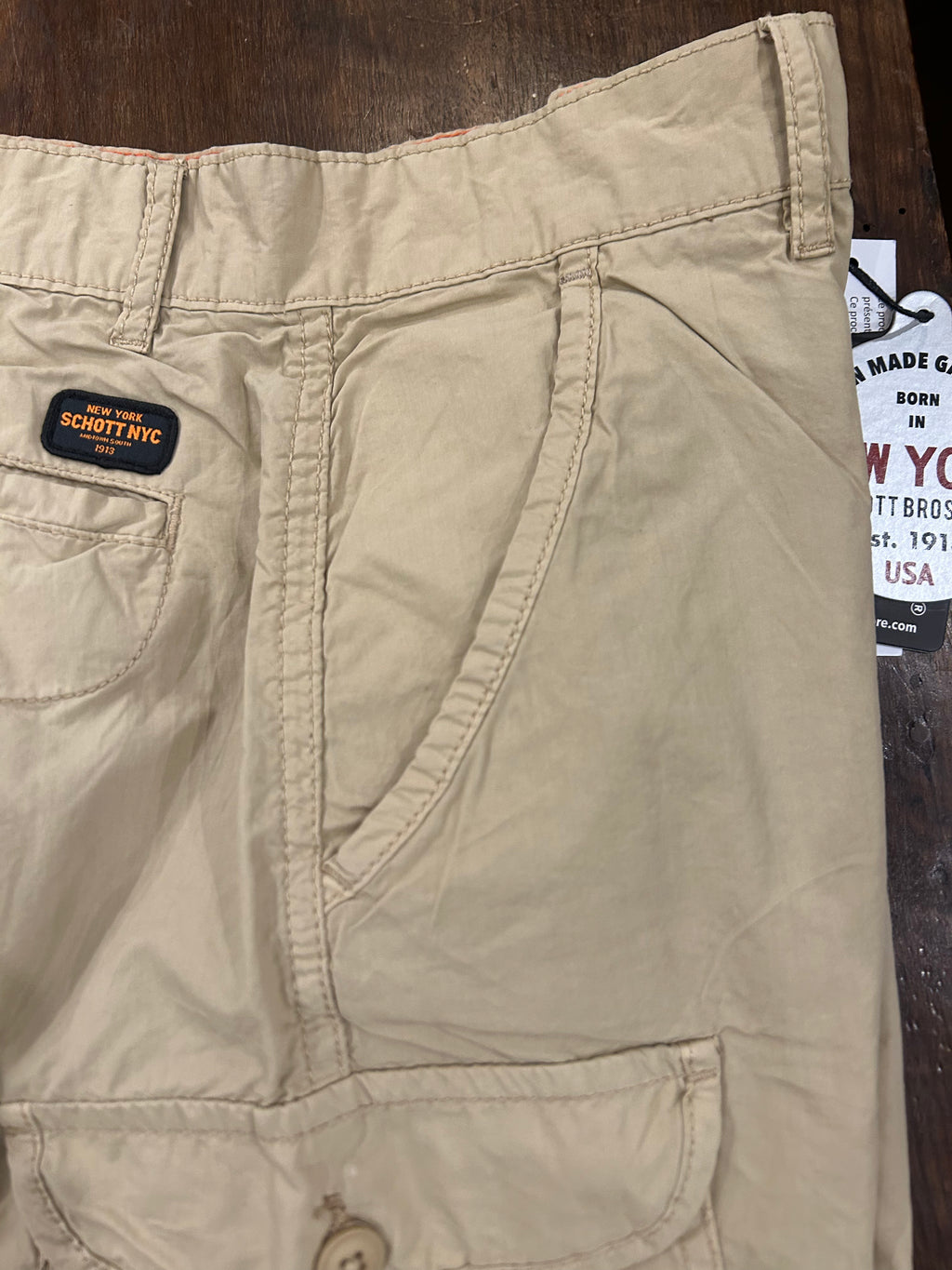 SCHOTT  N.Y.C. BERMUDA CARGO BEIGE REGULAR FIT 100% COTONE