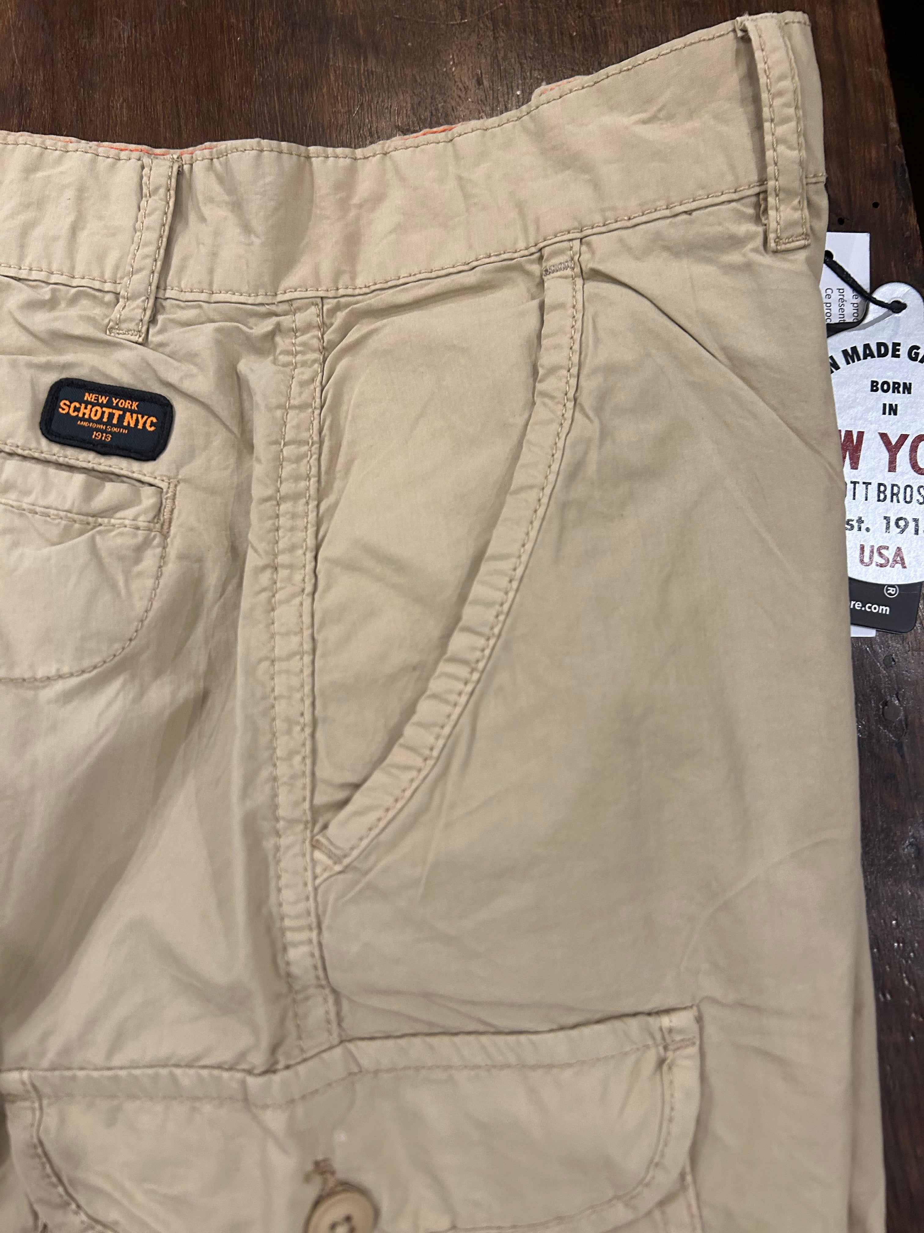 SCHOTT  N.Y.C. BERMUDA CARGO BEIGE REGULAR FIT 100% COTONE