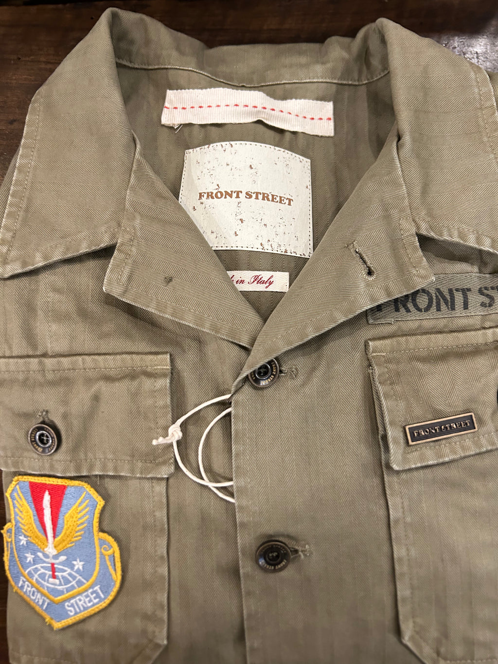FRONT STREET 8 OVERSHIRT GREEN MADE IN ITALY