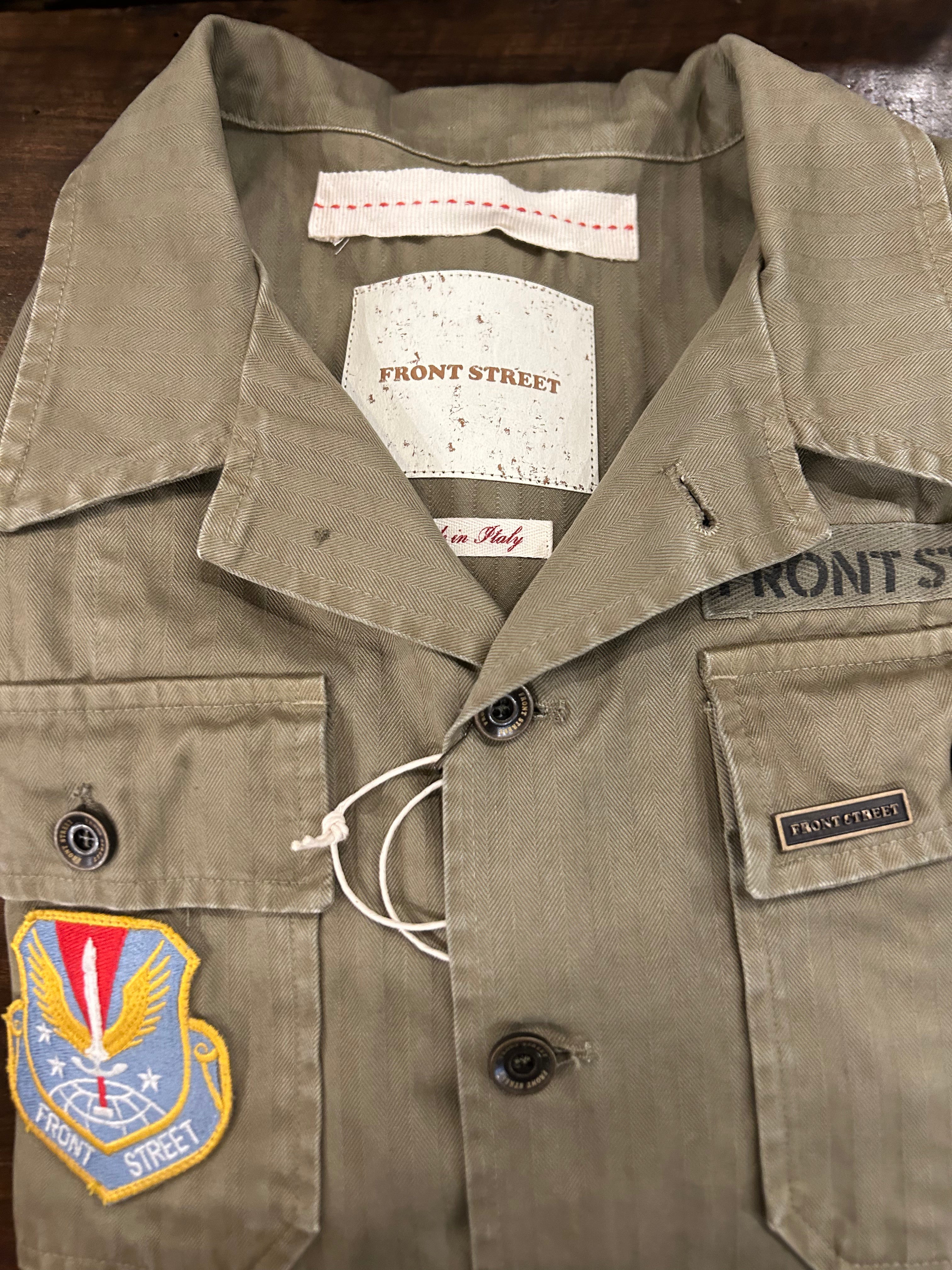 FRONT STREET 8 OVERSHIRT GREEN MADE IN ITALY