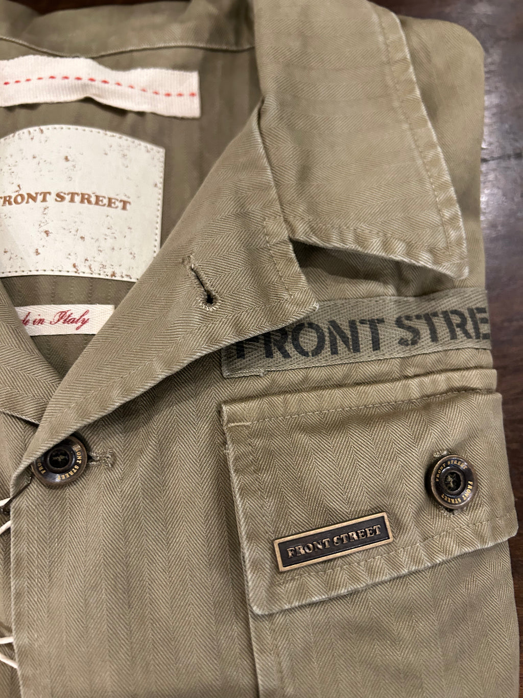 FRONT STREET 8 OVERSHIRT GREEN MADE IN ITALY