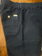 ANERKJENDT BERMUDA COLORE NAVY IN SEERSUCKER VESTIBILITA’ COMODA CON ELASTICO E LACCI IN VITA