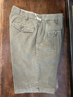 PERFECTION BERMUDA CARGO VERDE MILITARE MODERN FIT 100% COTONE ALGODON CON TASCA LATERALE ED UNA FRONTALE MADE IN ITALY