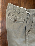 PERFECTION BERMUDA CARGO VERDE MILITARE MODERN FIT 100% COTONE ALGODON CON TASCA LATERALE ED UNA FRONTALE MADE IN ITALY
