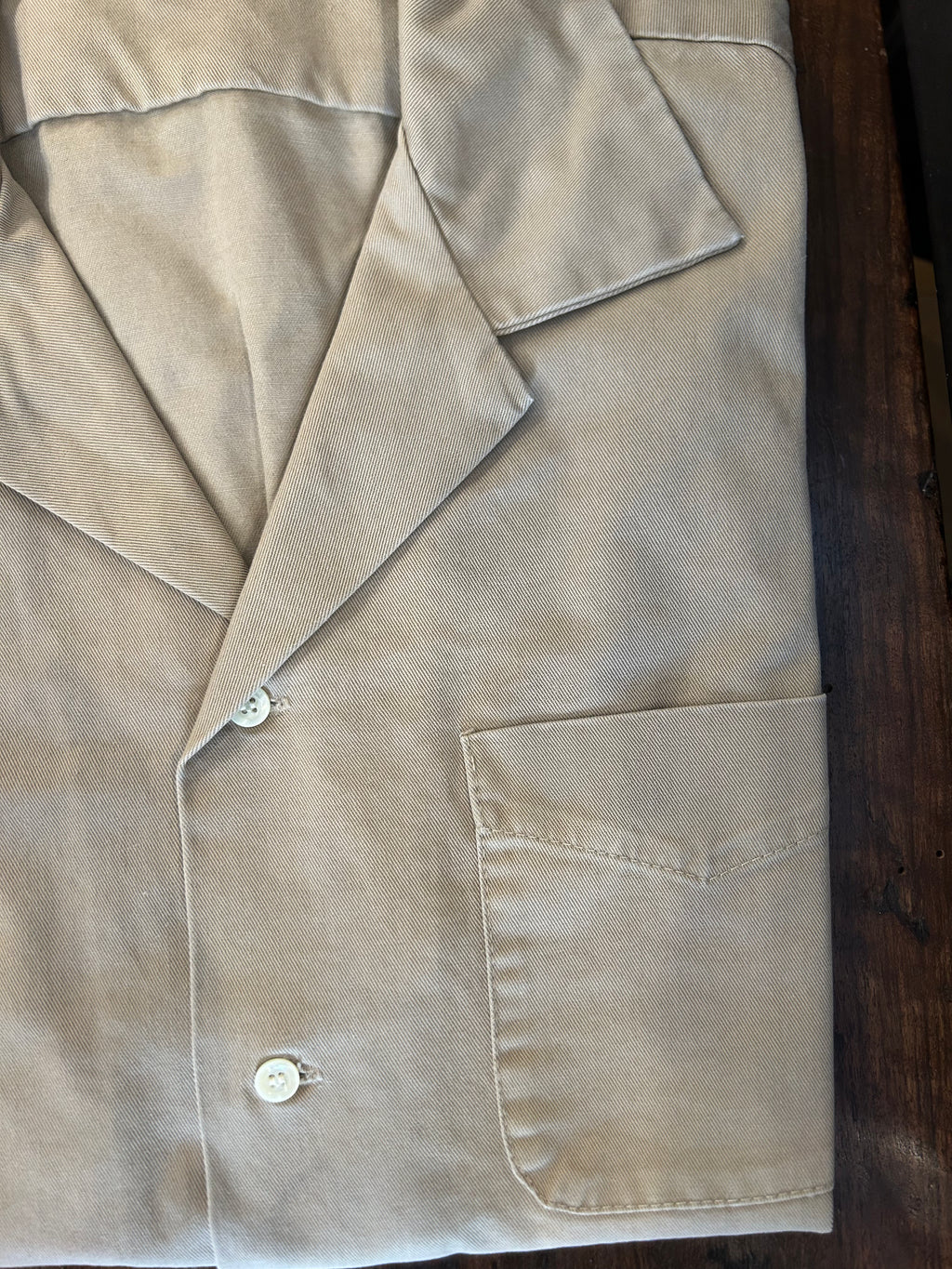 PERFECTION SHIRT MILITARE COLORE BEIGE COTONE GRAFFIATO MADE IN ITALY