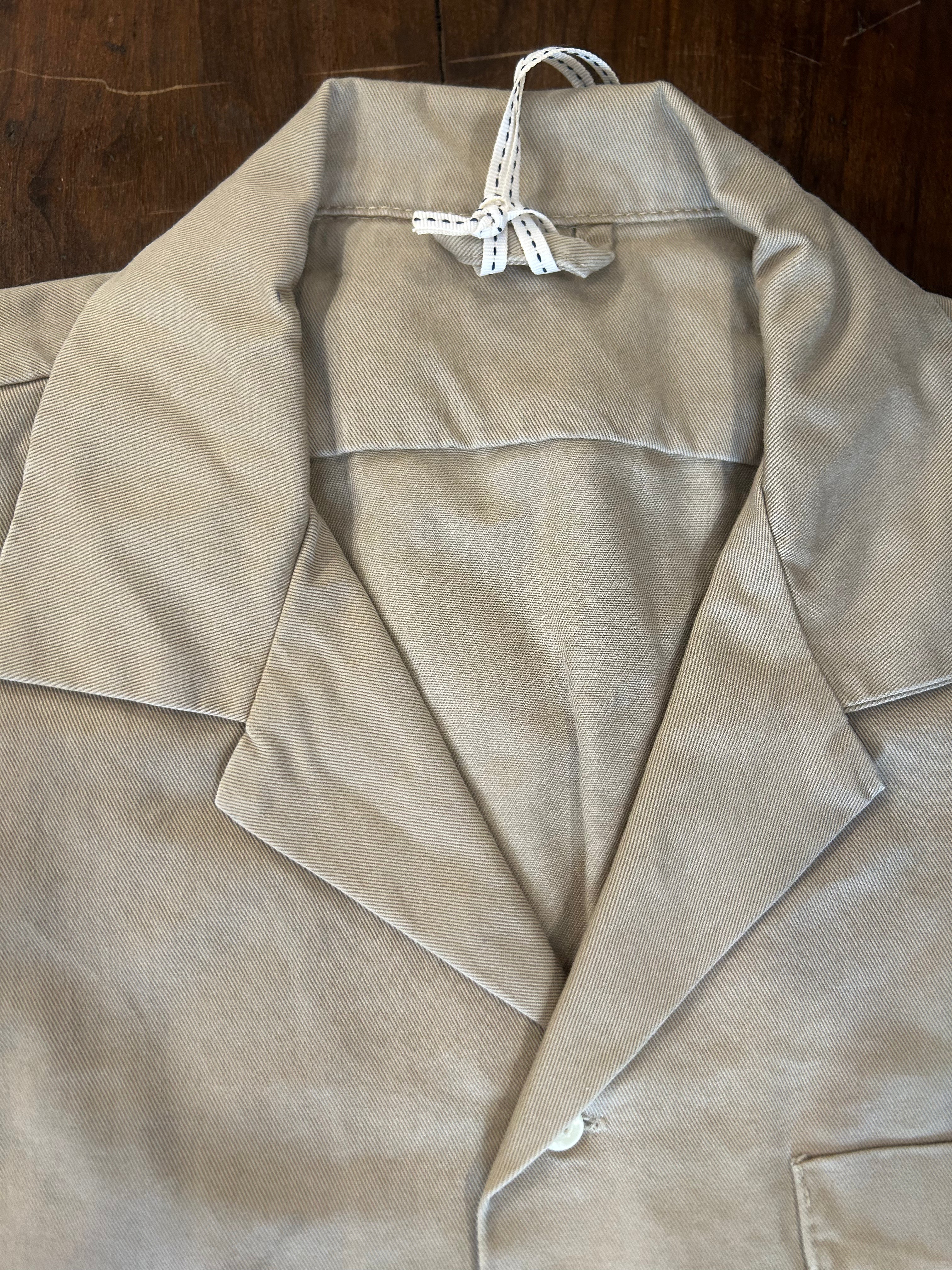 PERFECTION SHIRT MILITARE COLORE BEIGE COTONE GRAFFIATO MADE IN ITALY
