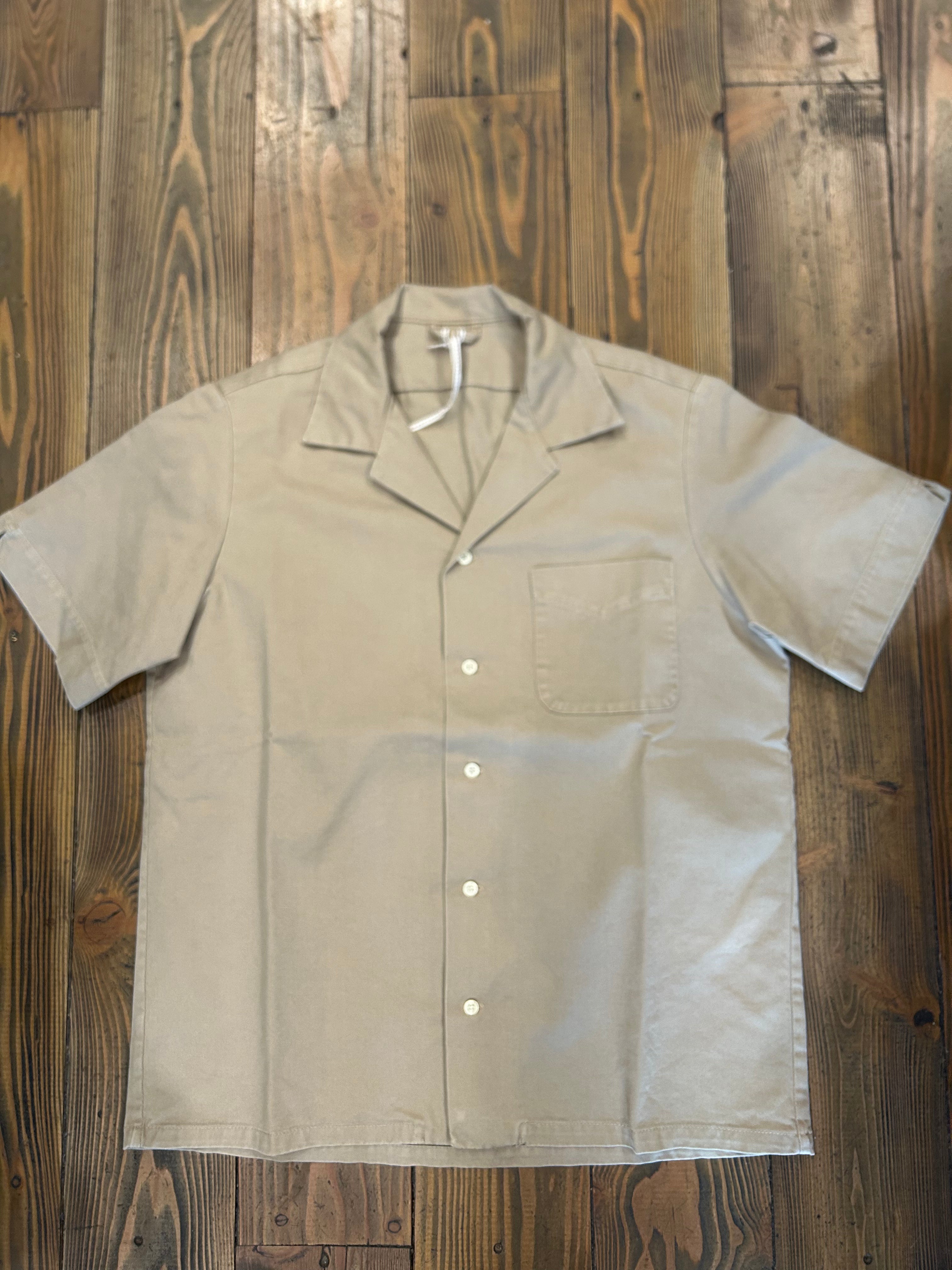 PERFECTION SHIRT MILITARE COLORE BEIGE COTONE GRAFFIATO MADE IN ITALY