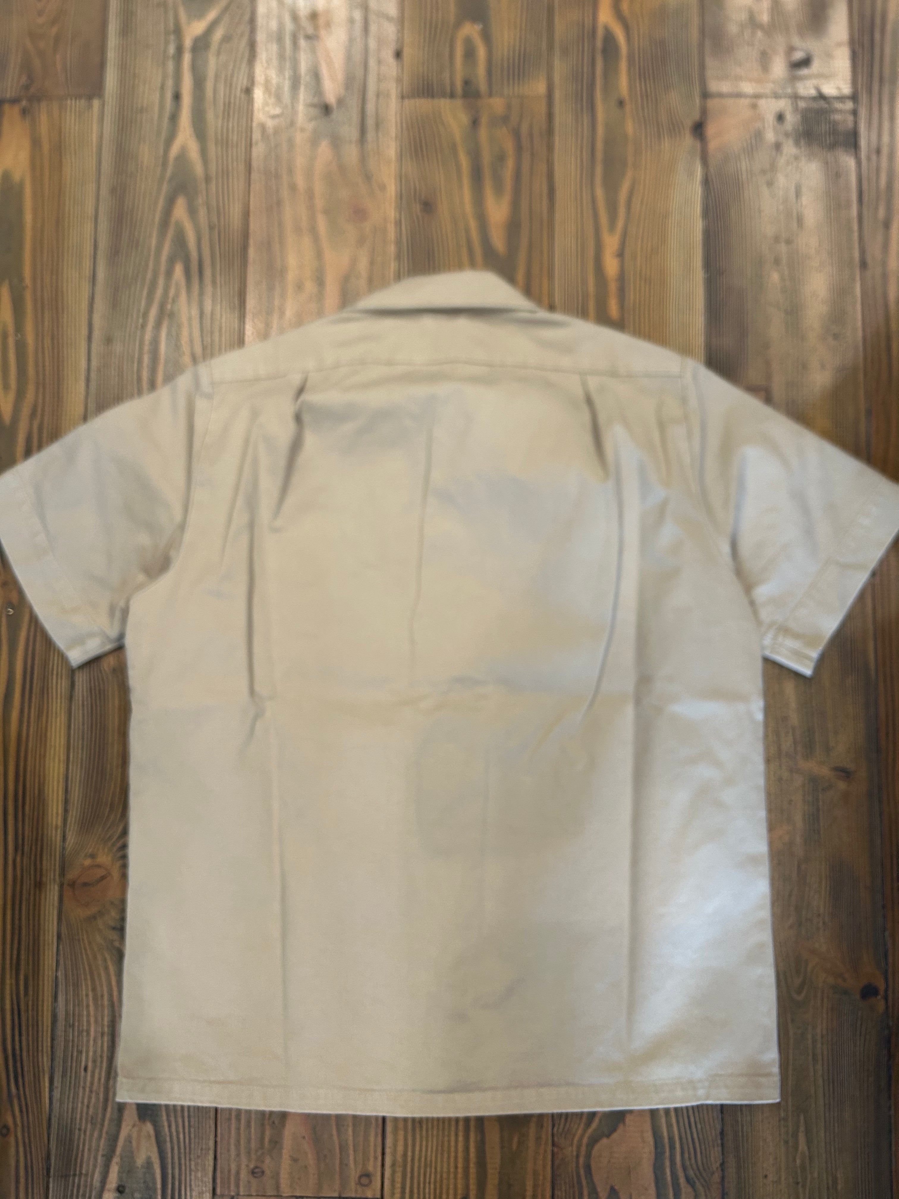 PERFECTION SHIRT MILITARE COLORE BEIGE COTONE GRAFFIATO MADE IN ITALY