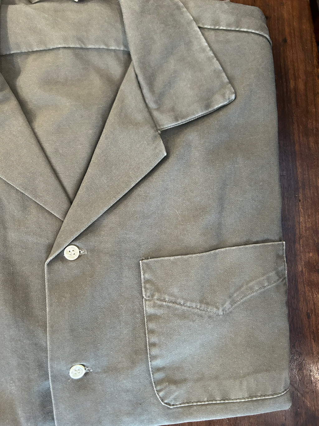 PERFECTION SHIRT MILITARE COLORE VERDE MILITARE COTONE GRAFFIATO MADE IN ITALY