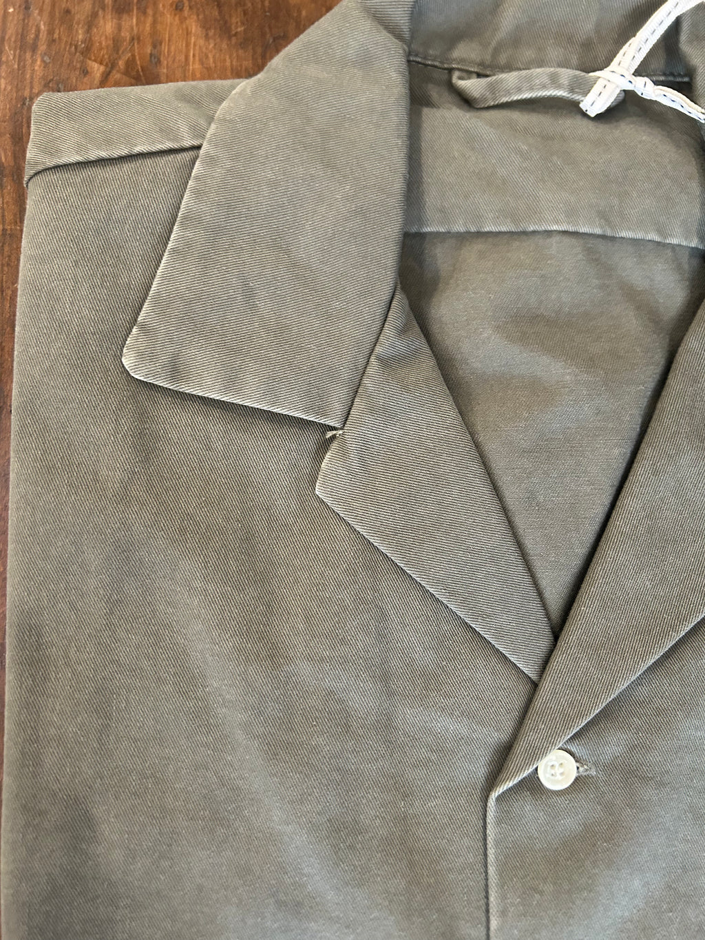 PERFECTION SHIRT MILITARE COLORE VERDE MILITARE COTONE GRAFFIATO MADE IN ITALY