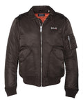 SCHOTT BOMBER COLORE DARK BROWN 100% RECYCLED NYLON