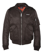 SCHOTT BOMBER COLORE DARK BROWN 100% RECYCLED NYLON