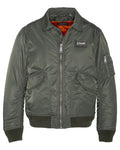 SCHOTT BOMBER COLORE SAGE KHAKI 100% RECYCLED NYLON