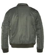 SCHOTT BOMBER COLORE SAGE KHAKI 100% RECYCLED NYLON