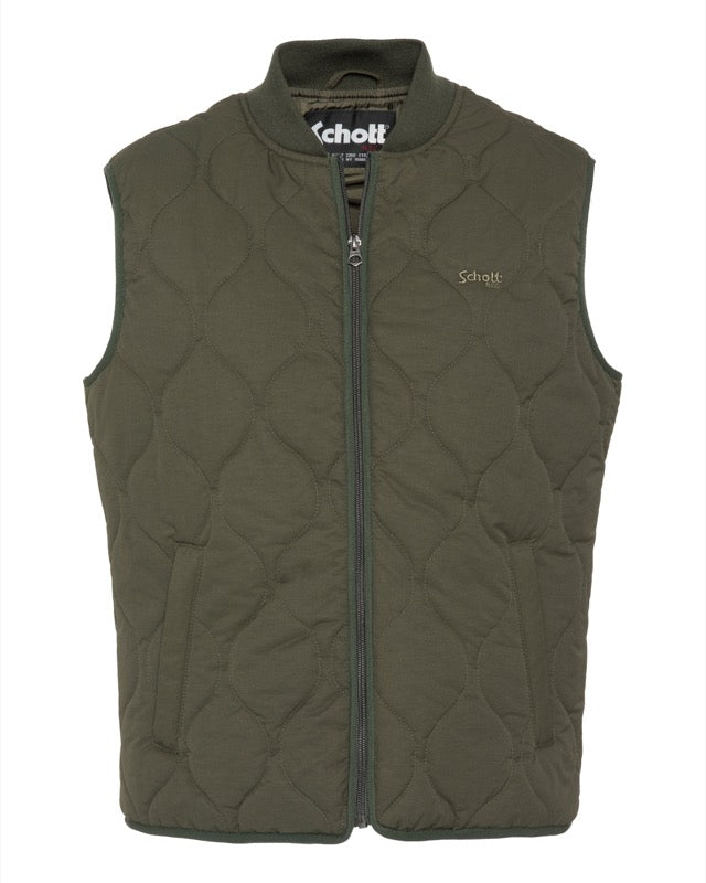 SCHOTT VEST COLORE VERDE MILITARE WATER REPELLENT