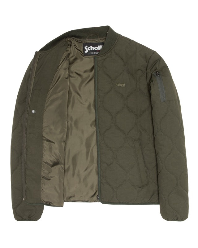 SCHOTT JACKET TRAPUNTATO COLORE ARMY WATER REPELLENT