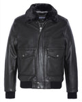SCHOTT VINTAGE FLIGHT TYPE A-2 CON COLLETTO IN ECO- PELLICCIA REMOVIBILE COLORE NERO IN PELLE DI MUCCA